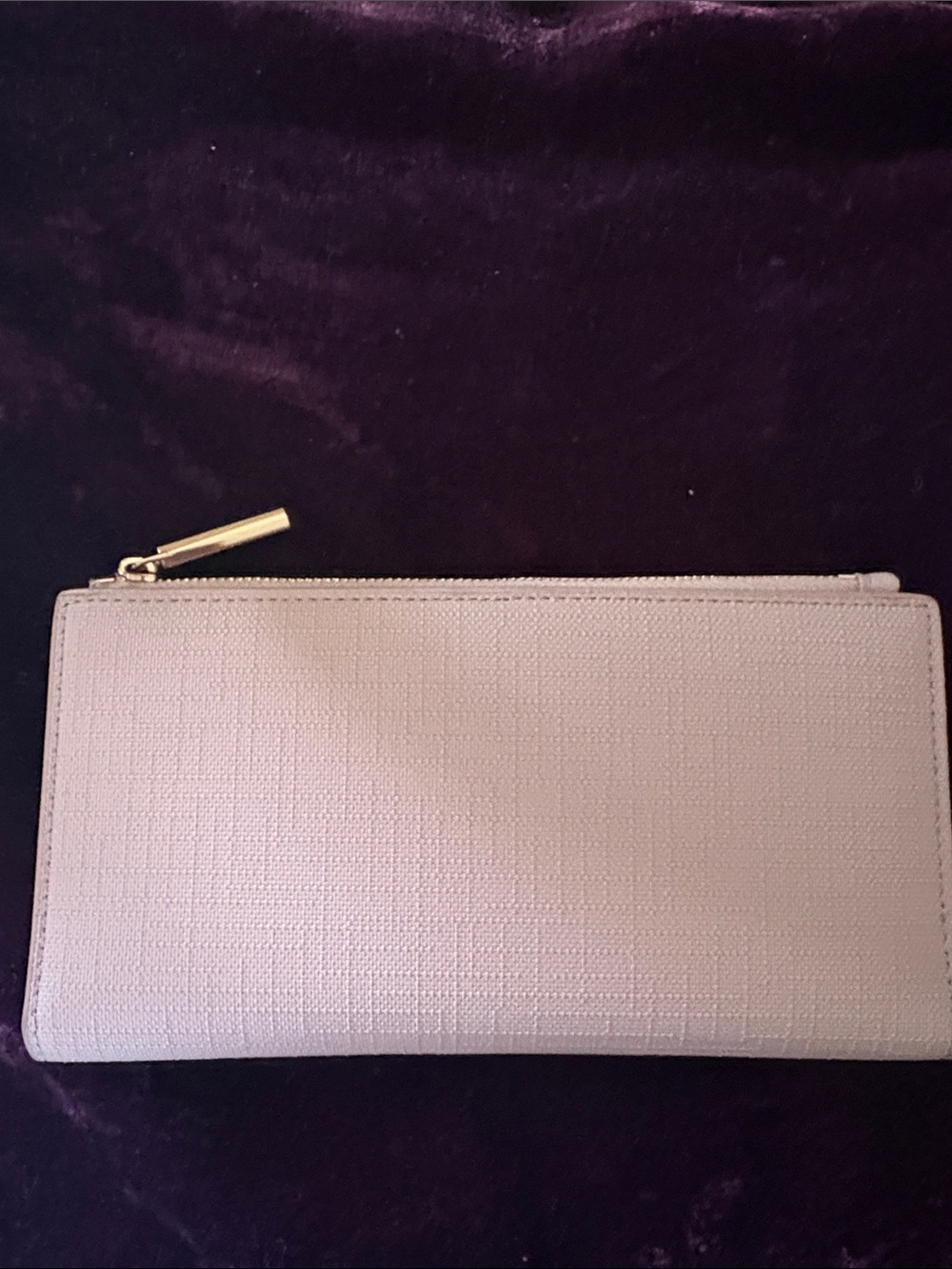 Dagne Dover Textured Zip Wallet - Light Pink called wildflower w Rose Gold tone!